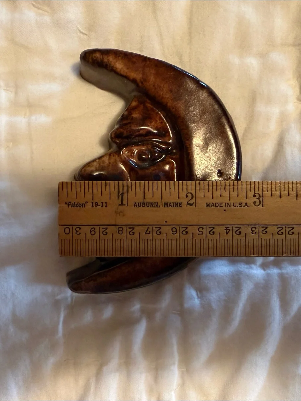 Mercer Moravian  Glazed Ceramic Crescent Moon Tile, Bucks County, PA